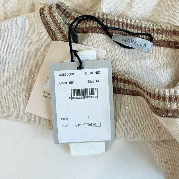 Marella Metallic Trim Cerchio Crop Sweater M NEW - Picture 11 of 11